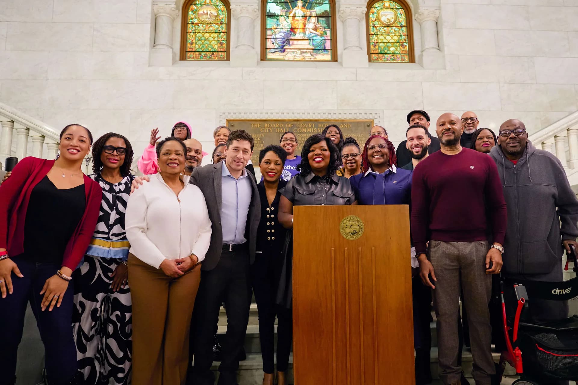 Sharon Smith-Akinsanya with Mayor Jacob Frey, Black History Month 2026